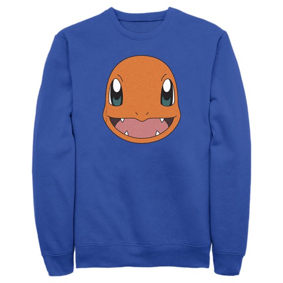 Men's Pokemon Charmander Smile  Sweatshirt Royal Blue Small