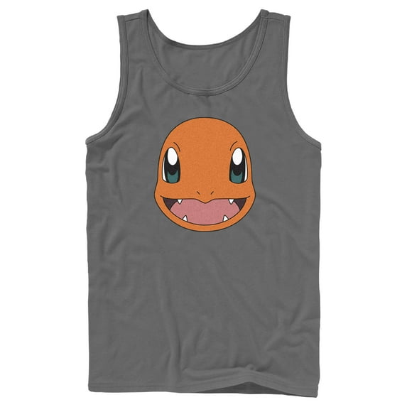 Men's Pokemon Charmander Smile Tank Top Charcoal X Large