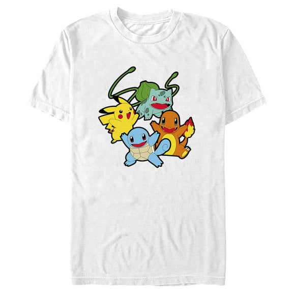 Men's Pokemon Classic Characters Group Graphic Tee White Large