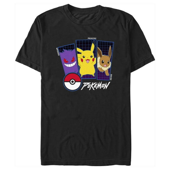 Men's Pokemon Classic Trio  Graphic Tee Black 2X Large