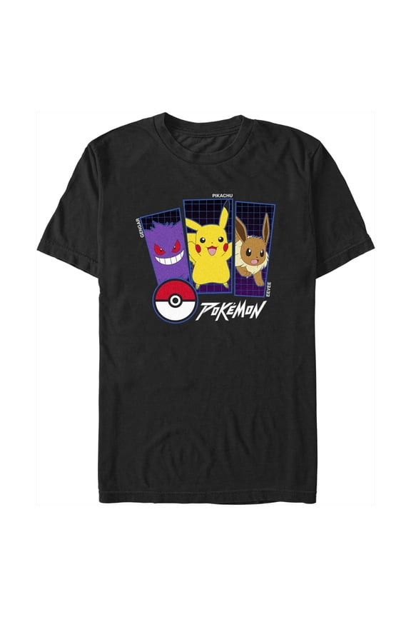 Men's Pokemon Classic Trio Graphic Tee Black X Large