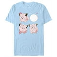 thumbnail image 1 of Men's Pokemon Clefairy Evolution Graphic Tee Light Blue 3X Large, 1 of 4
