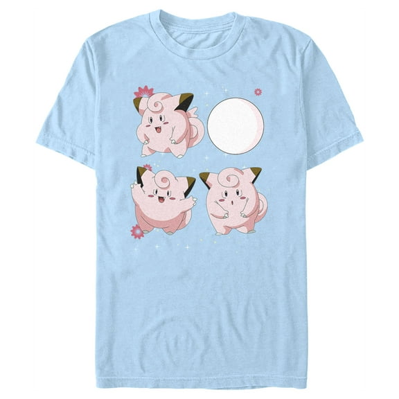 Men's Pokemon Clefairy Evolution Graphic Tee Light Blue 3X Large