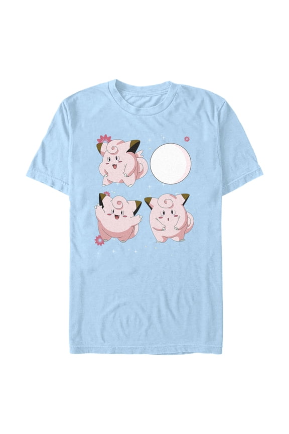 Men's Pokemon Clefairy Evolution  Graphic Tee Light Blue X Large