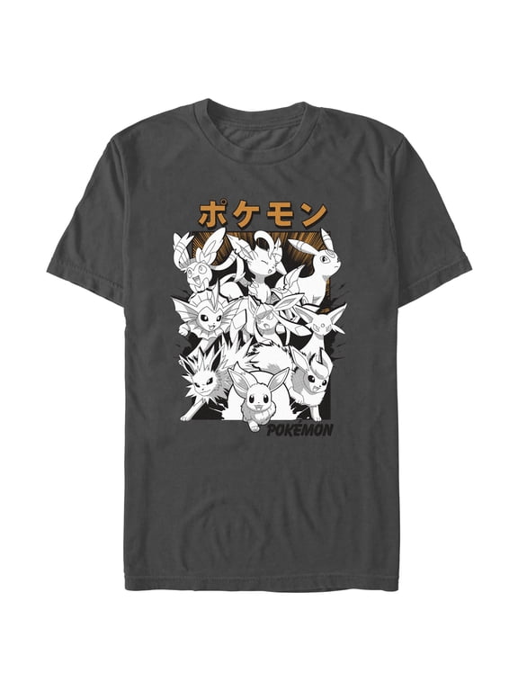Men's Pokemon Comic Book Eevee Evolutions Graphic T-Shirt
