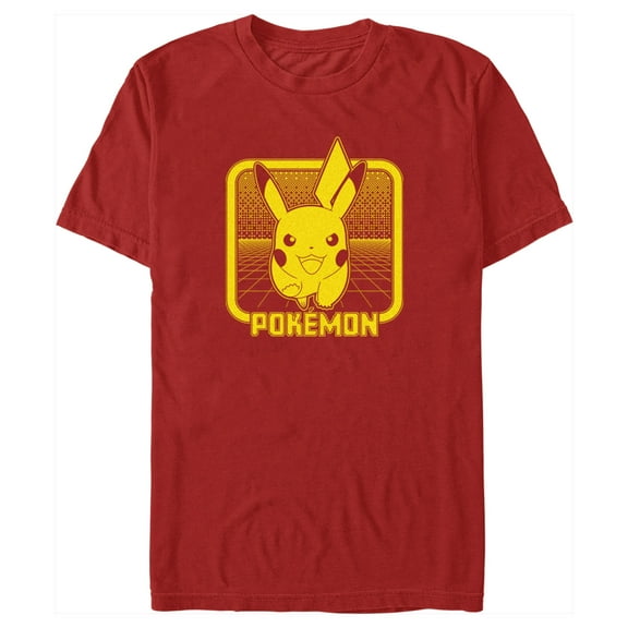 Men's Pokemon Digital Pikachu  Graphic Tee Red Medium
