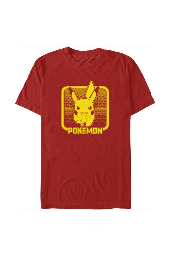 Men's Pokemon Digital Pikachu Graphic Tee Red Medium