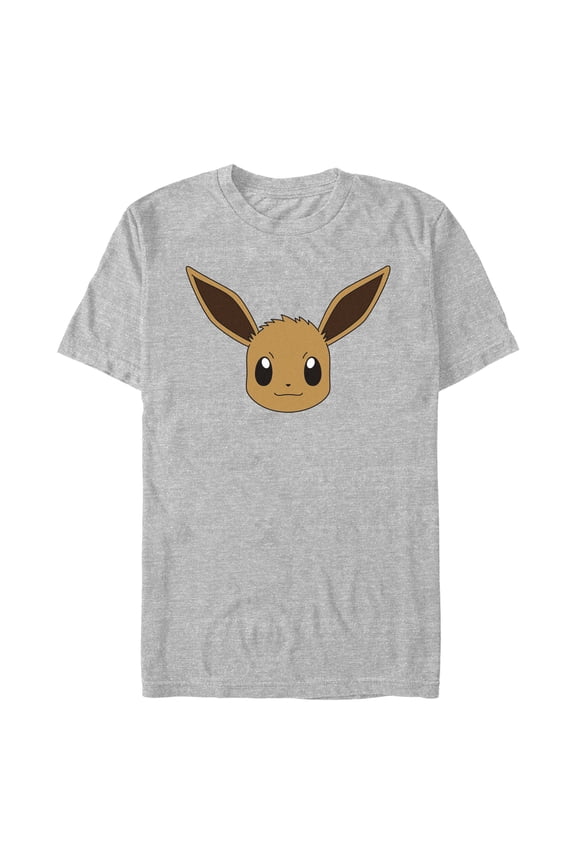 Men's Pokemon Eevee Face Graphic Tee Athletic Heather X Large