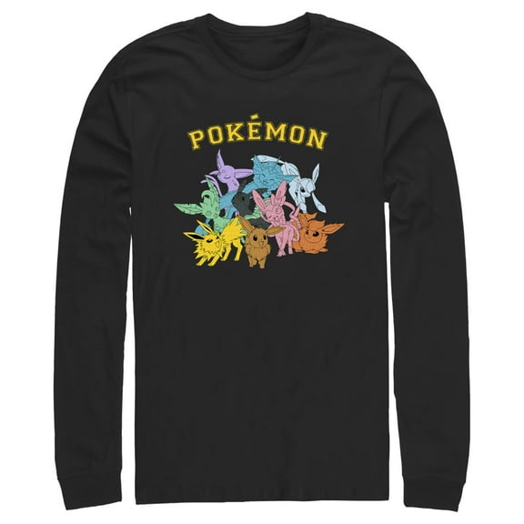 Men's Pokemon Eeveelutions Long Sleeve Shirt Black Medium