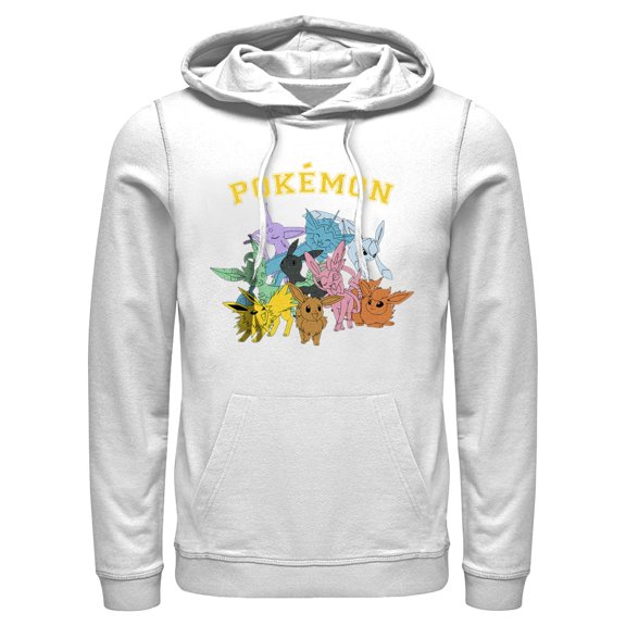 Men's Pokemon Eeveelutions Pull Over Hoodie White Small
