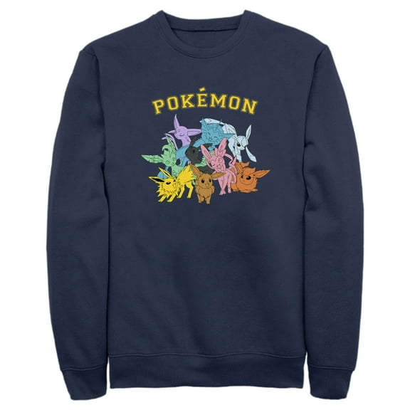 Men's Pokemon Eeveelutions Sweatshirt Navy Blue Small