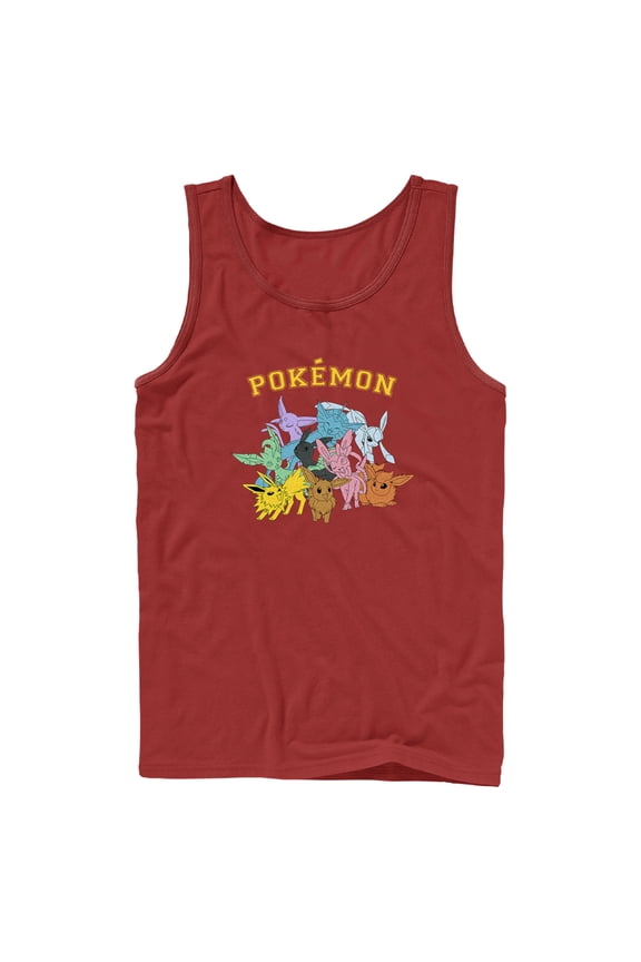 Men's Pokemon Eeveelutions Tank Top Red Large