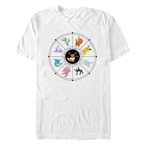 Men's Pokemon Evolutions Wheel Graphic Tee White 3X Large