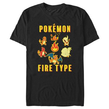 Men's Pokemon Generations Fire Type  Graphic Tee Black Medium