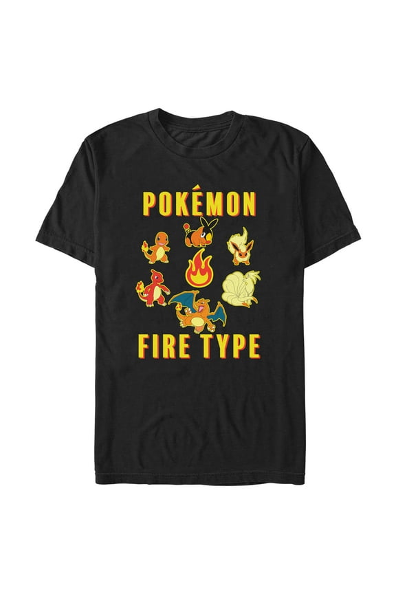 Men's Pokemon Generations Fire Type  Graphic Tee Black X Large