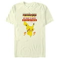 thumbnail image 1 of Men's Pokemon Get Ready to Battle Pikachu Retro Graphic Tee Beige 2X Large, 1 of 4