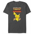 thumbnail image 1 of Men's Pokemon Get Ready to Battle Pikachu Retro  Graphic Tee Charcoal 2X Large, 1 of 5