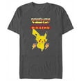 thumbnail image 1 of Men's Pokemon Get Ready to Battle Pikachu Retro Graphic Tee Charcoal Heather 3X Large, 1 of 5