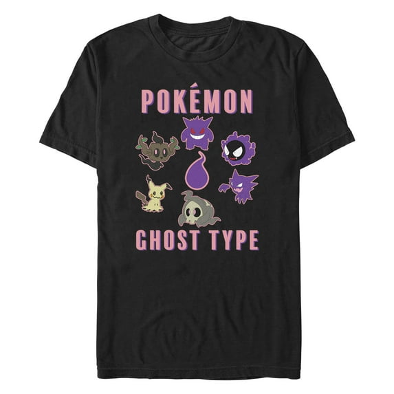 Men's Pokemon Ghost Type Group  Graphic Tee Black Large