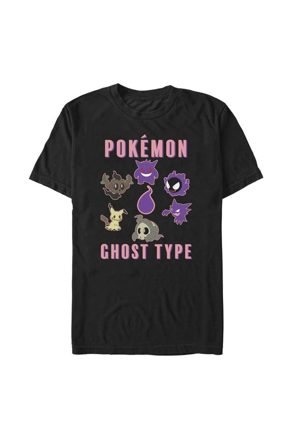 Men's Pokemon Ghost Type Group Graphic Tee Black X Large
