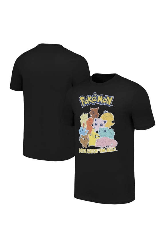 Unisex Black Pokemon Catch 'Em All T-Shirt