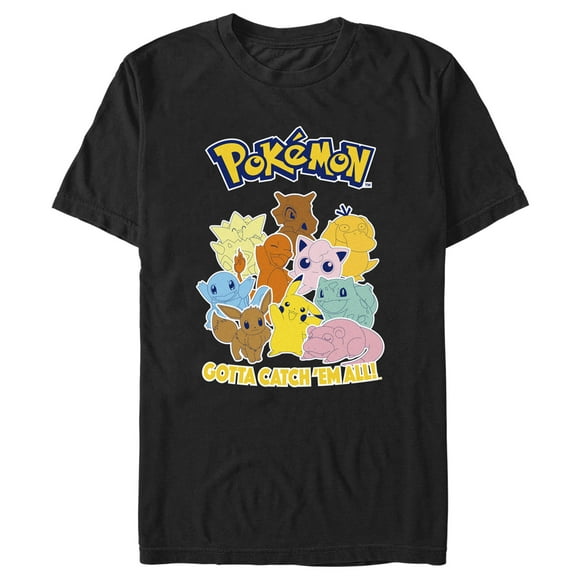Men's Pokemon Gotta Catch 'Em All Group Graphic Tee Black X Large