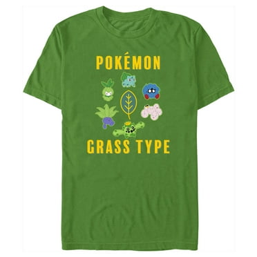 Men's Pokemon Grass Type Group  Graphic Tee Kelly Green 3X Large
