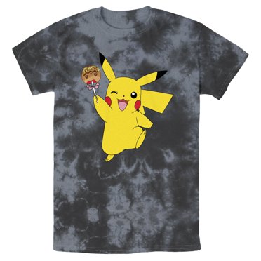 Men's Pokemon Halloween Pikachu Jack-O'-Lantern Caramel Apple  Graphic Tee Black/Charcoal Medium