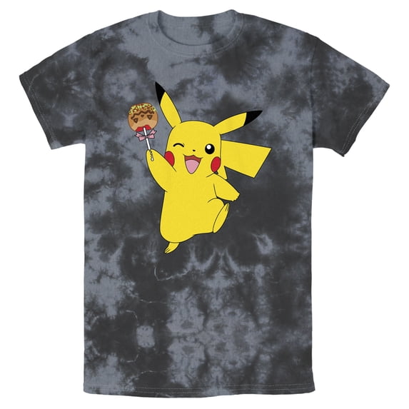 Men's Pokemon Halloween Pikachu Jack-O'-Lantern Caramel Apple Graphic Tee Black/Charcoal Small