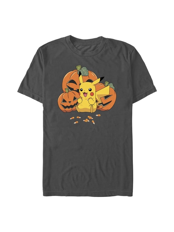 Men's Pokemon Halloween Pikachu Jack-O'-Lanterns Graphic T-Shirt