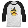 thumbnail image 1 of Men's Pokemon Halloween Pikachu Magic Wand  Baseball Graphic Tee White/Black Medium, 1 of 4