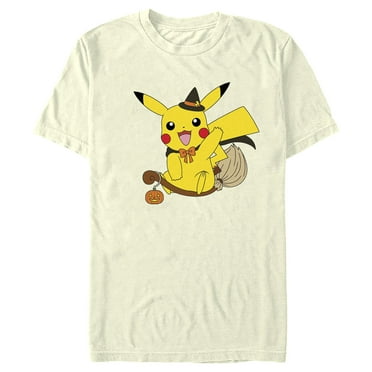 Men's Pokemon Halloween Pikachu Witch Costume  Graphic Tee Beige Large