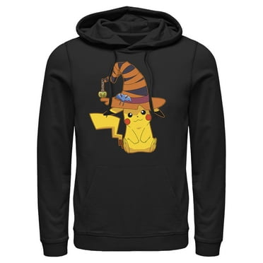 Men's Pokemon Halloween Pikachu Witch  Pull Over Hoodie Black 3X Large