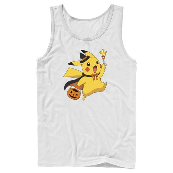 Men's Pokemon Halloween Pikachu Wizard Tank Top White 2X Large