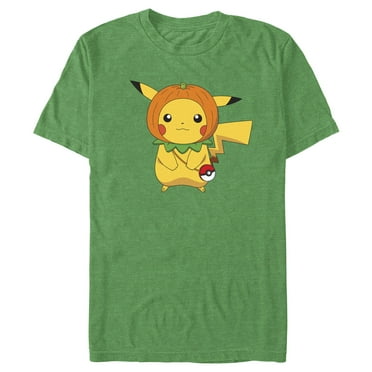 Men's Pokemon Halloween Pumpkin Pikachu  Graphic Tee Kelly Heather 2X Large