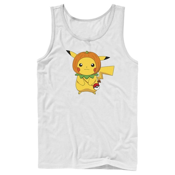 Men's Pokemon Halloween Pumpkin Pikachu  Tank Top White Small