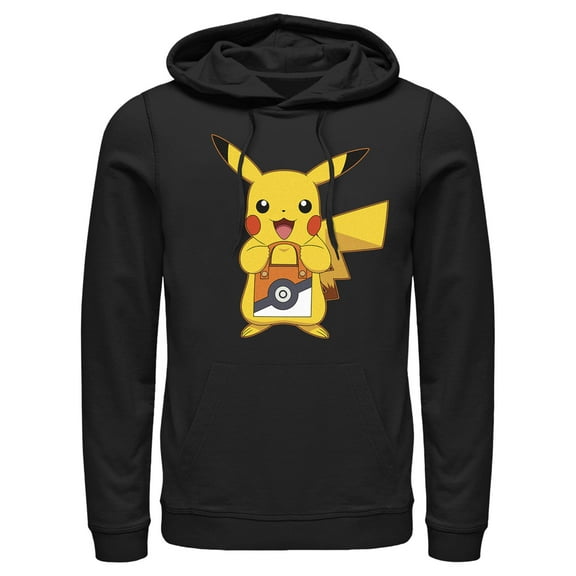Men's Pokemon Halloween Trick or Treat Pikachu Pull Over Hoodie Black Large