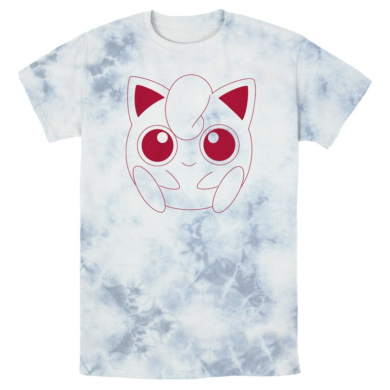 Men's Pokemon Jigglypuff Line Art Face Graphic Tee White/Blue