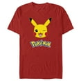 thumbnail image 1 of Men's Pokemon Logo Pikachu Wink Graphic Tee Red Medium, 1 of 5