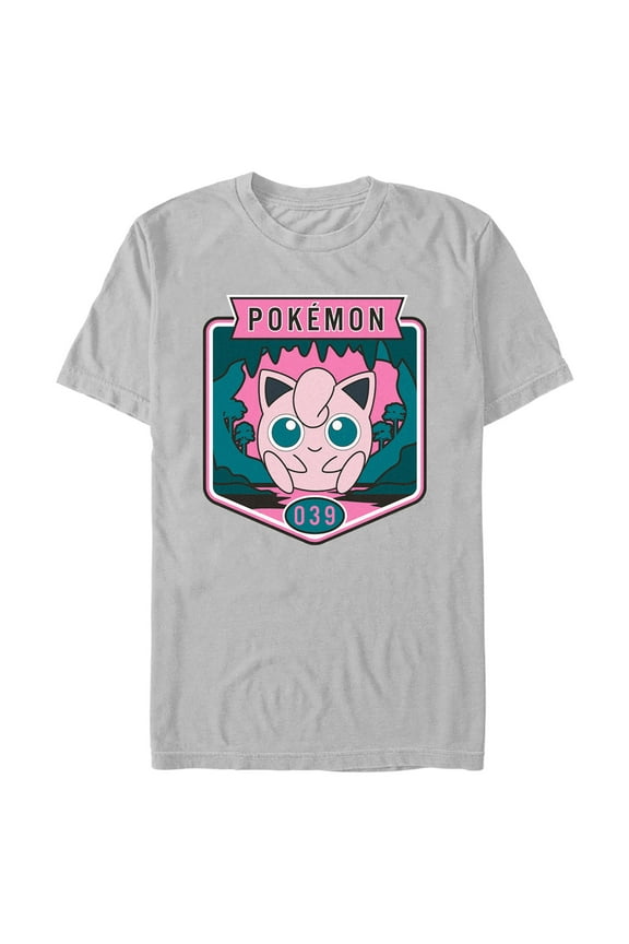 Men's Pokemon Outdoor Jigglypuff Graphic Tee Silver Medium