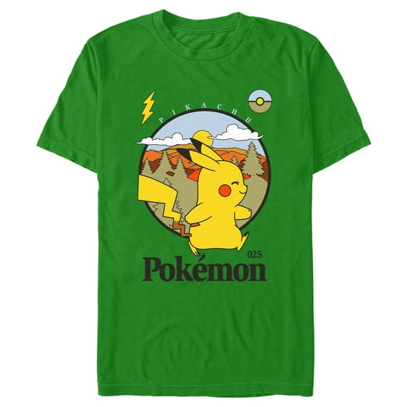 Men's Pokemon Outdoor Pikachu Graphic Tee Kelly Green X Large