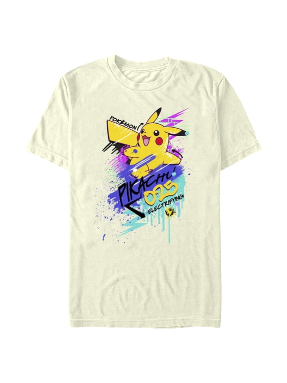 Men's Pokemon Pikachu 025 Electrifying Graphic Tee Beige Medium