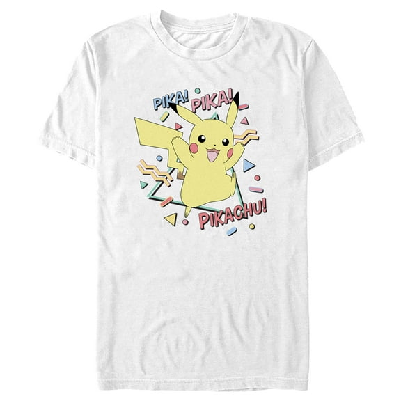 Men's Pokemon Pikachu 80s Party Graphic Tee White 3X Large