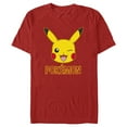 thumbnail image 1 of Men's Pokemon Pikachu Cute Wink  Graphic Tee Red X Large, 1 of 5