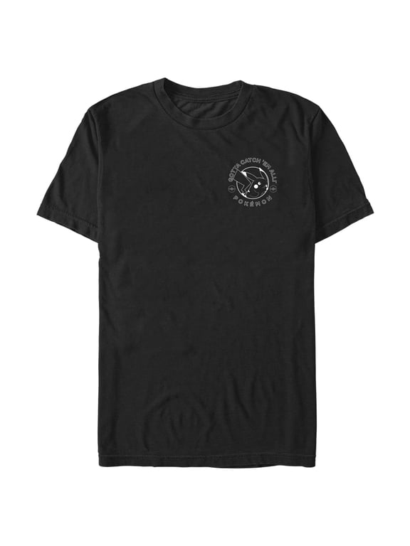 Men's Pokemon Pikachu Gotta Catch 'Em All Graphic Tee Black Medium
