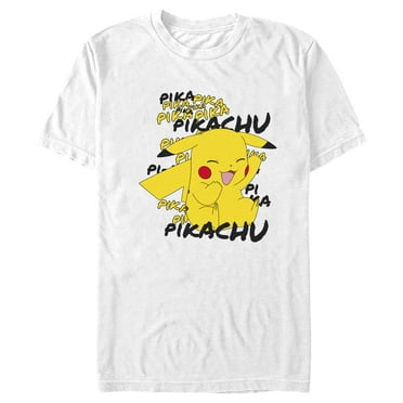 Men's Pokemon Pikachu Laughing  Graphic Tee White Small