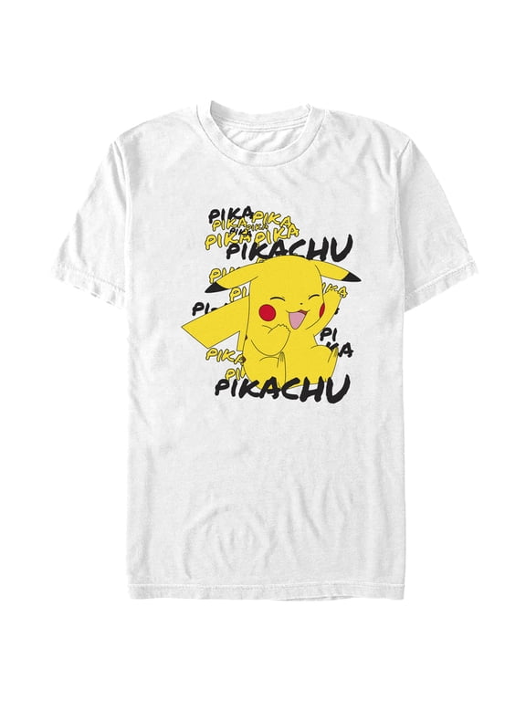 Men's Pokemon Pikachu Laughing Graphic Tee White Small