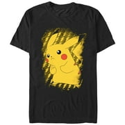 Men's Pokemon Pikachu Lightning Portrait Graphic Tee Black Medium