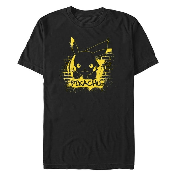 Men's Pokemon Pikachu Mural Graphic Tee Black Medium