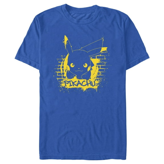 Men's Pokemon Pikachu Mural  Graphic Tee Royal Blue Large